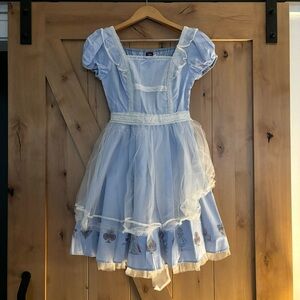 DISNEY SECRET HONEY Alice in Wonderland Dress Blue White Japan Size 2 US Size XS